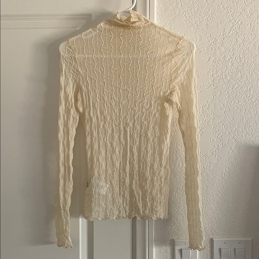 Find Me Now Sheer Cream Long Sleeve Top